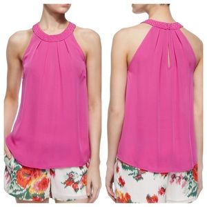 Joie Fantina Silk Braided Tank Pink
